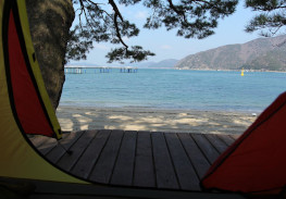 Camping mit Blick auf das Meer
