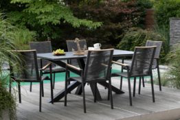 Gartenmöbelset Diningsessel Alicante mit Tisch Malaga 200 x 90 cm