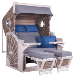 Strandkorb deVries PURE® Seaside XL PE white kubu Des. 486