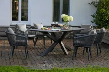 Gartenmöbelset Diningsessel Cadiz mit Tisch Almeria 200 x 90 cm