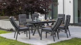 Gartenmöbelset Relaxsessel Sevilla mit Tisch Granada 160/210 x 90 cm