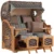 Strandkorb Amrum Grande Teak PE grey Dessin 520