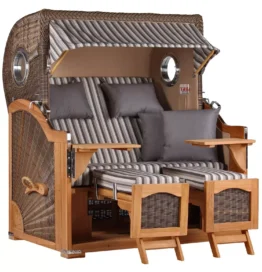 Strandkorb Amrum Grande Teak PE grey Dessin 545