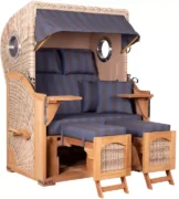 Strandkorb Amrum Teak PE shell Dessin 582