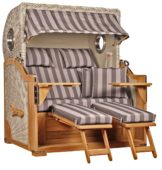 Strandkorb Norderney Teak Bullauge PE shell Dessin 537
