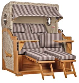 Strandkorb Norderney Teak Bullauge PE shell Dessin 537