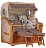 Strandkorb Norderney Teak Bullauge PE shell Dessin 540