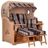 Strandkorb Norderney Teak Bullauge PE shell Dessin 583