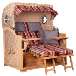 Strandkorb Norderney Teak Bullauge PE shell Dessin 584