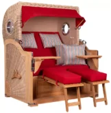 Strandkorb Norderney Teak Bullauge PE shell Dessin 585