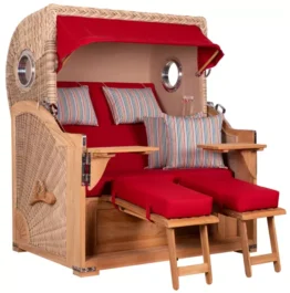 Strandkorb Norderney Teak Bullauge PE shell Dessin 585