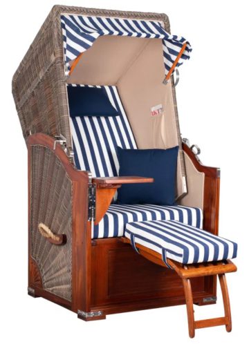 Strandkorb Spiekeroog Single Mahagoni PE grey Dessin 518