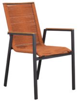 Dining Stapelsessel Alicante Rope Terracotta mit Teakarmlehne