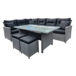 Gartenmöbel Lounge Set Anero PE grey inkl. Tisch