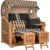 Strandkorb Amrum Grande Bullauge Teak PE Banana Dessin 505