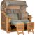 Strandkorb Amrum Grande Bullauge Teak PE Banana Dessin 520