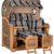 Strandkorb Amrum Grande Bullauge Teak PE Banana Dessin 583