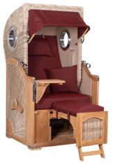 Strandkorb Amrum Single Bullauge Teak PE Shell Dessin 550