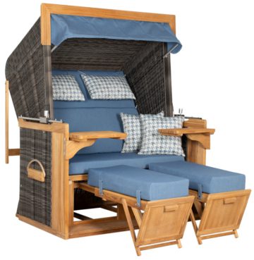 Strandkorb deVries PURE® Friesland Sylt XXL PE stone grey Des.509