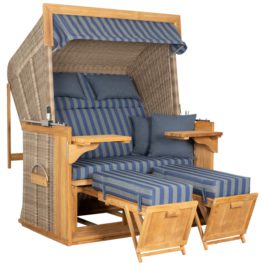 Strandkorb deVries PURE® Friesland Sylt XXL PE white kubu Des.249