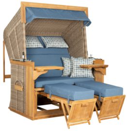 Strandkorb deVries PURE® Friesland Sylt XXL PE white kubu Des.509