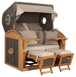 Strandkorb Werdum XL Teak PE Grey Dessin 510