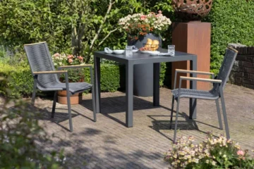Gartenmöbelset Diningsessel Alicante mit Tisch Tarifa 90x90cm
