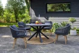 Gartenmöbelset Diningsessel Solana mit Tisch Almeria rund 120 cm
