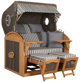Strandkorb Werdum XL Teak PE Grey Dessin 545