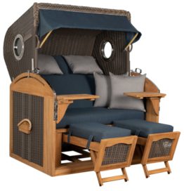 Strandkorb Werdum XL Teak PE Grey Dessin 593