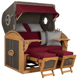 Strandkorb Werdum XL Teak PE Grey Dessin 594