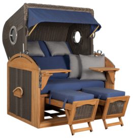 Strandkorb Werdum XL Teak PE Grey Dessin 595