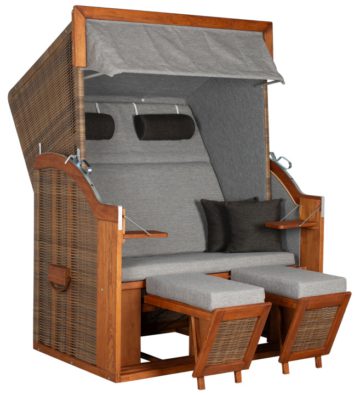 Strandkorb Tinnum Pinie PE griseum Dessin 573