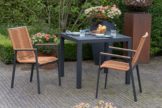 Gartenmöbelset Diningsessel Alicante terracotta mit Tisch Tarifa 90x90cm
