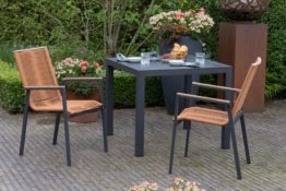 Gartenmöbelset Diningsessel Alicante terracotta mit Tisch Tarifa 90x90cm