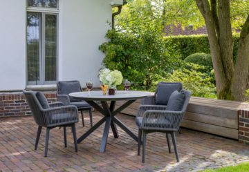 Gartenmöbelset Diningsessel Marbella mit Tisch Almeria 120 cm