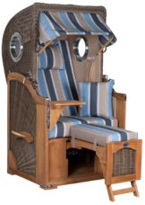 Strandkorb Amrum Single Bullauge Teak PE Grey Dessin 580
