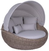 Sonneninsel Marano PE Rattan brown Bezüge beige inkl.Schutzhülle