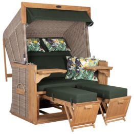 Strandkorb deVries PURE® Friesland Sylt XXL PE white kubu Des. 244