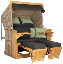 Strandkorb deVries PURE® Friesland Sylt XXL PE white kubu Des.850