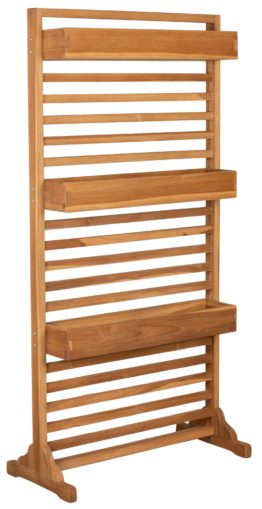 Sichtschutz Pflanzspalier Holmer Teak mit Pflanzbehälter