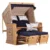 Strandkorb deVries PURE® Friesland Sylt XXL PE white kubu Des. 197
